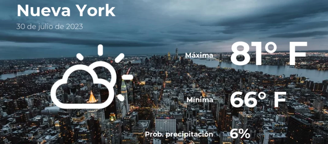 Nueva York: el tiempo para hoy domingo 30 de julio